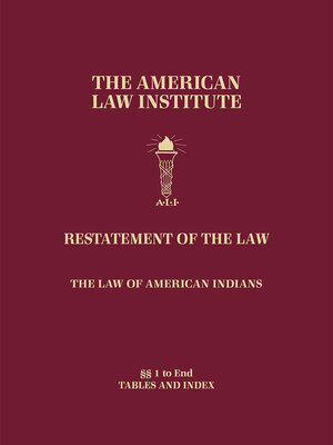 cover image of Restatement of the Law, The Law of American Indians
